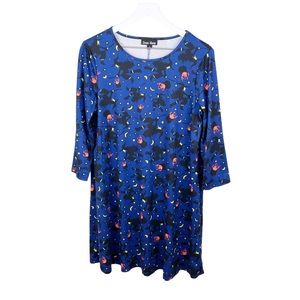 Dress Works Blue Halloween Witches Broom Cauldrons Stretch Knit Dress Medium